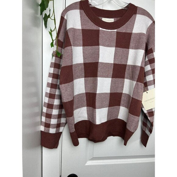 CYNTHIA ROWLEY CREW NECK BÚFALO CHECK SWEATER SIZW XL NEW WITH TAGS. - Picture 3 of 5